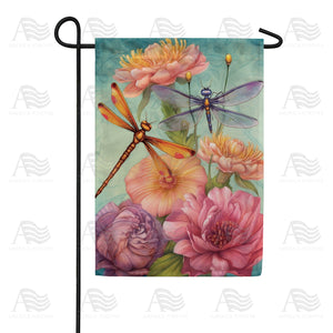 Colorful Dragonflies Double Sided Garden Flag