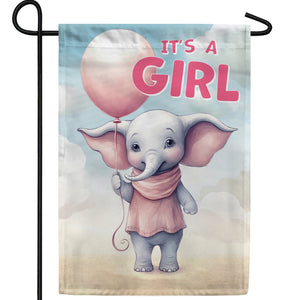 Baby Girl Elephant Double Sided Garden Flag