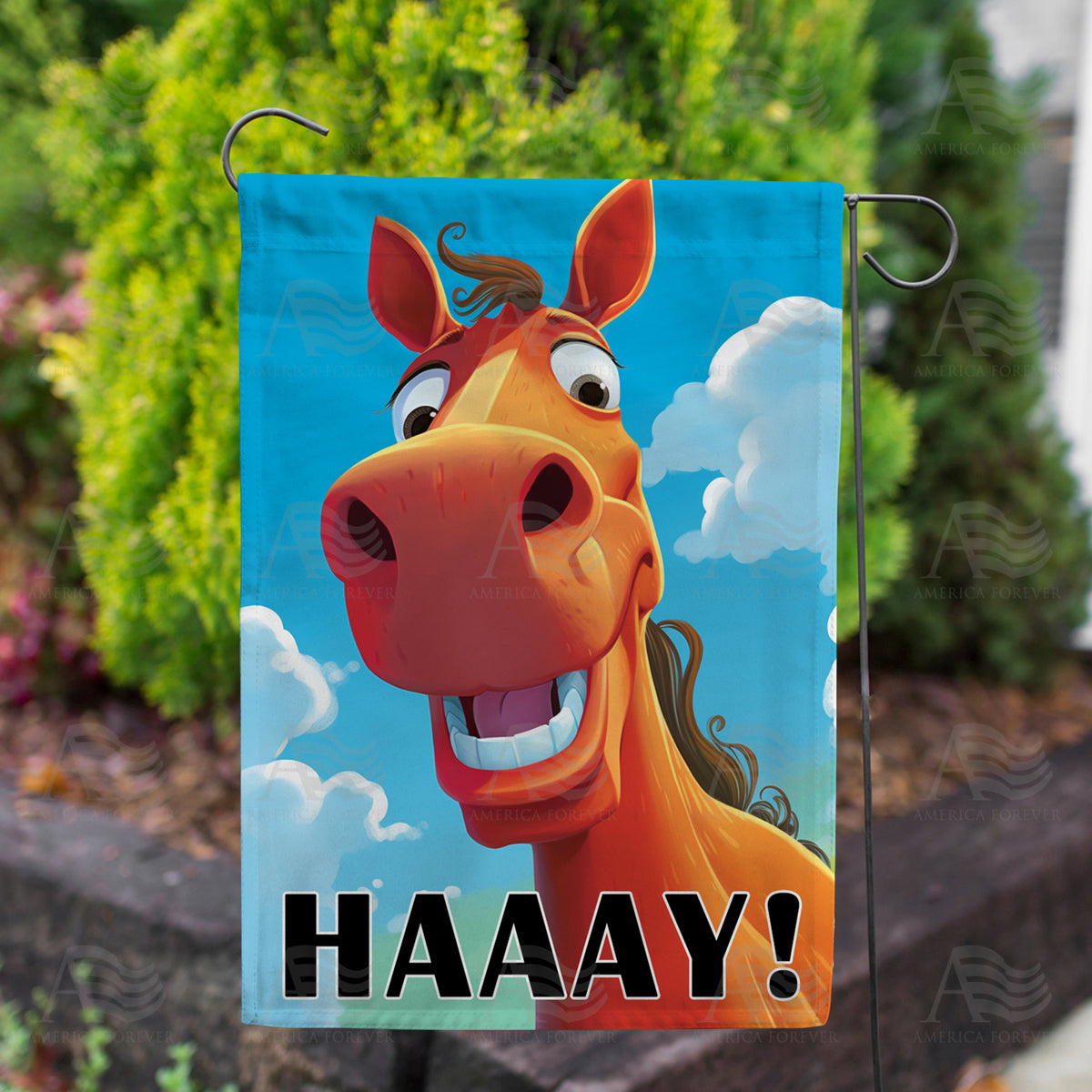 Straight From The Horse's Mouth Double Sided Garden Flag