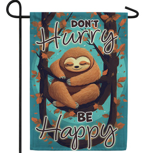 Happy Sloth Double Sided Garden Flag