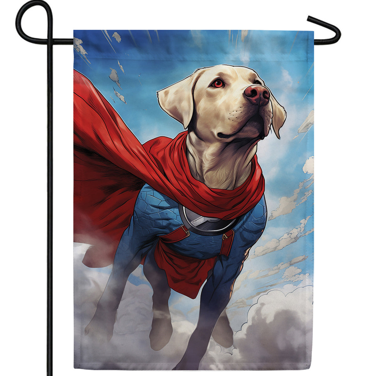 Super Dog Double Sided Garden Flag