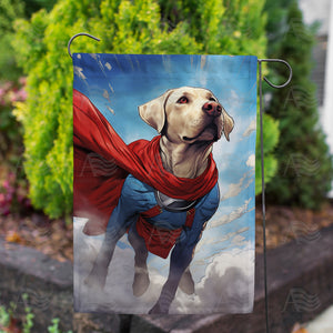Super Dog Double Sided Garden Flag