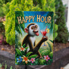Happy Hour Monkey Double Sided Garden Flag