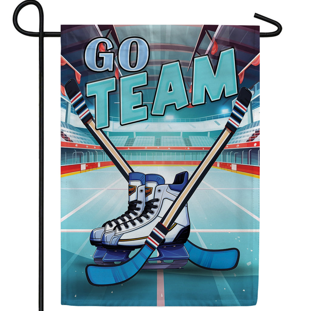 Ice Hockey Face Off Double Sided Garden Flag