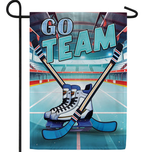 Ice Hockey Face Off Double Sided Garden Flag