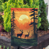 Deer At Sunset Double Sided Garden Flag
