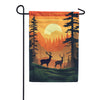 Deer At Sunset Double Sided Garden Flag