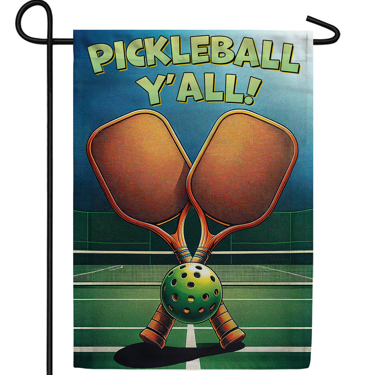 Courtside Pickleball Rally Double Sided Garden Flag