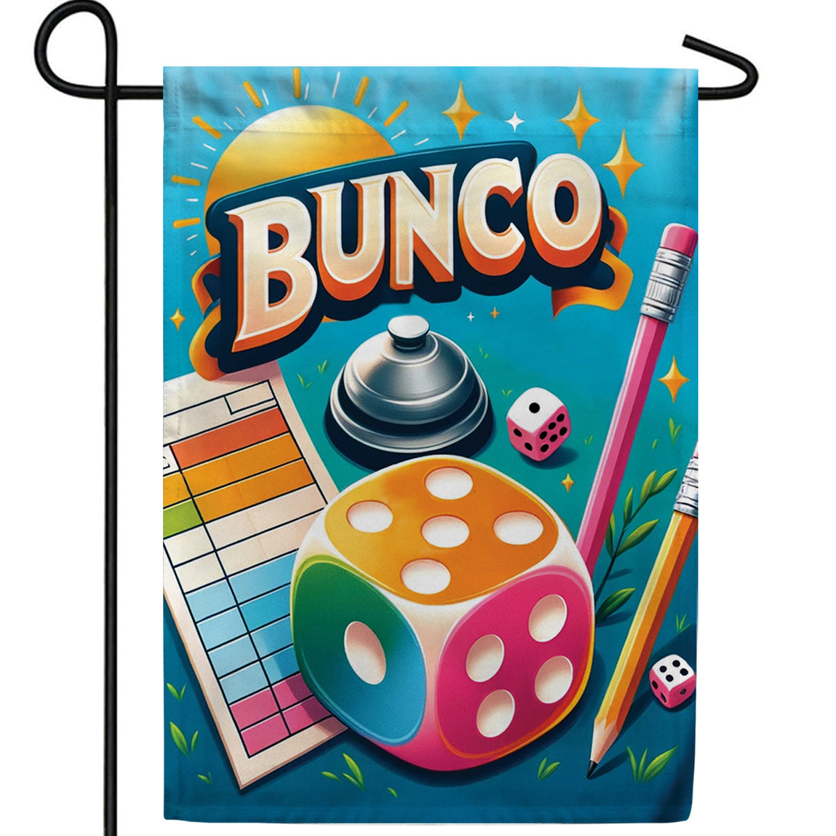 Bunco Game Night Double Sided Garden Flag
