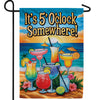 Beachfront Happy Hour Cocktails Double Sided Garden Flag