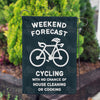 Weekend Cycling Forecast Double Sided Garden Flag