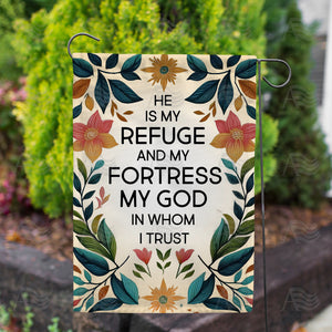 Floral Faith Quote Double Sided Garden Flag