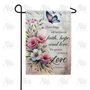 Butterflies and Blooms Love Verse Double Sided Garden Flag