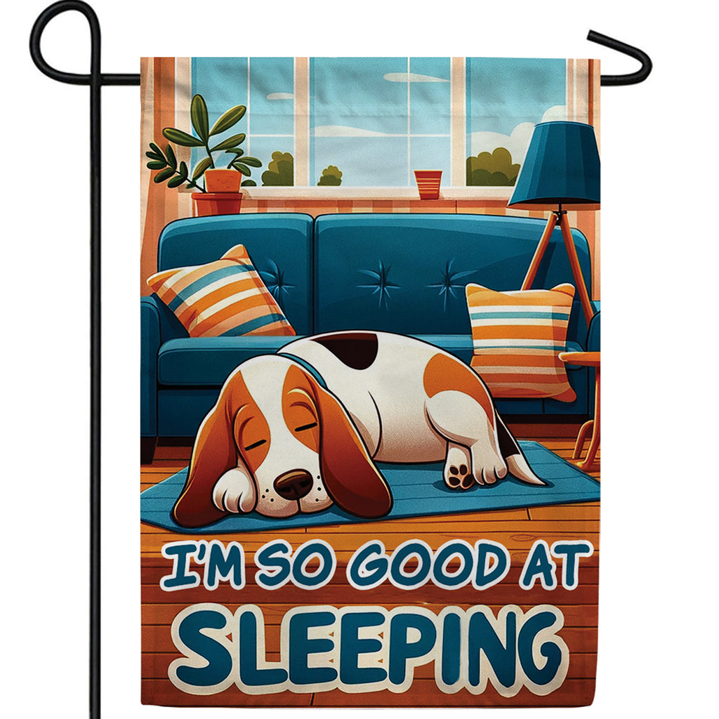 Napping Beagle Double Sided Garden Flag