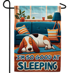 Napping Beagle Double Sided Garden Flag