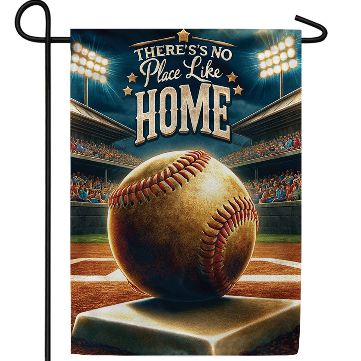 Home Base Baseball Stadium Double Sided Garden Flag