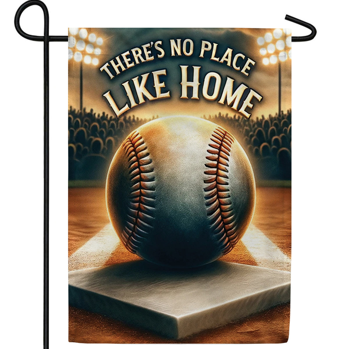 No Place Like Home Baseball Double Sided Garden Flag