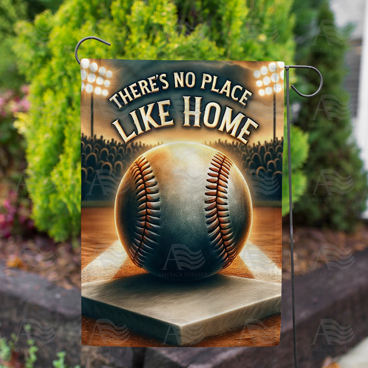 No Place Like Home Baseball Double Sided Garden Flag
