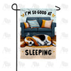 Expert Sleeper Beagle Double Sided Garden Flag