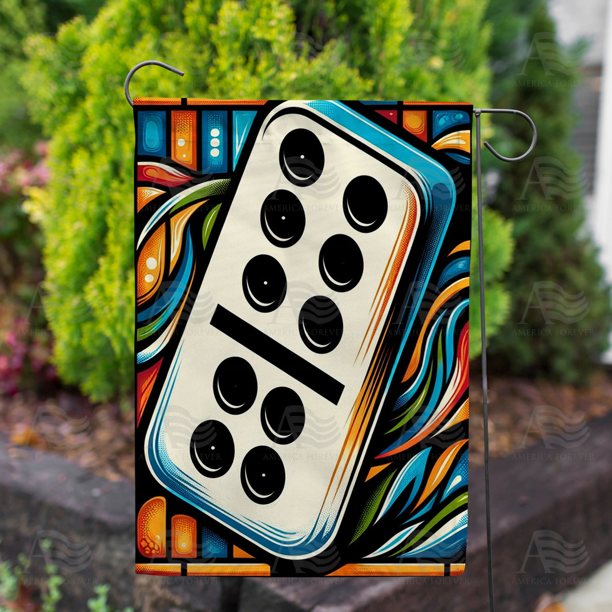 Colorful Domino Double Sided Garden Flag