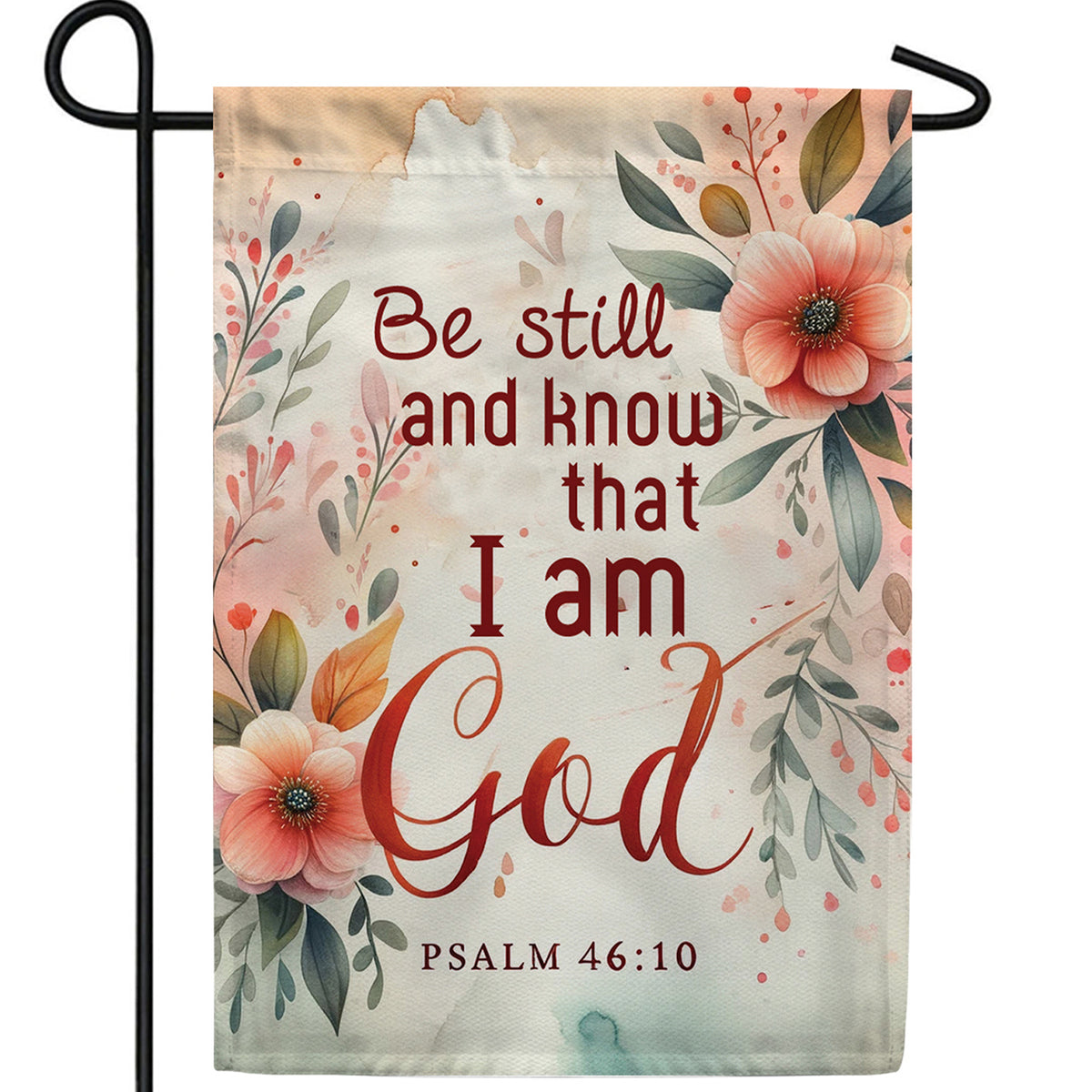 Floral Serenity Scripture Double Sided Garden Flag