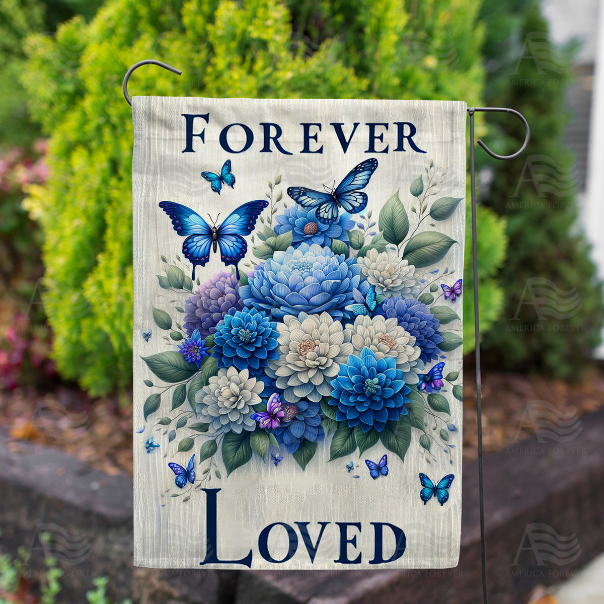 Timeless Love Floral Butterfly Double Sided Garden Flag