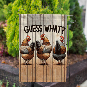 Chicken Butt Fun Double Sided Garden Flag