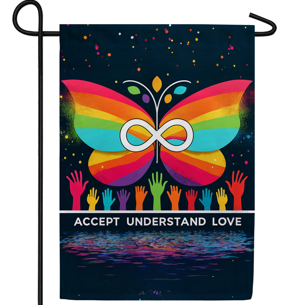 Acceptance Butterfly Double Sided Garden Flag