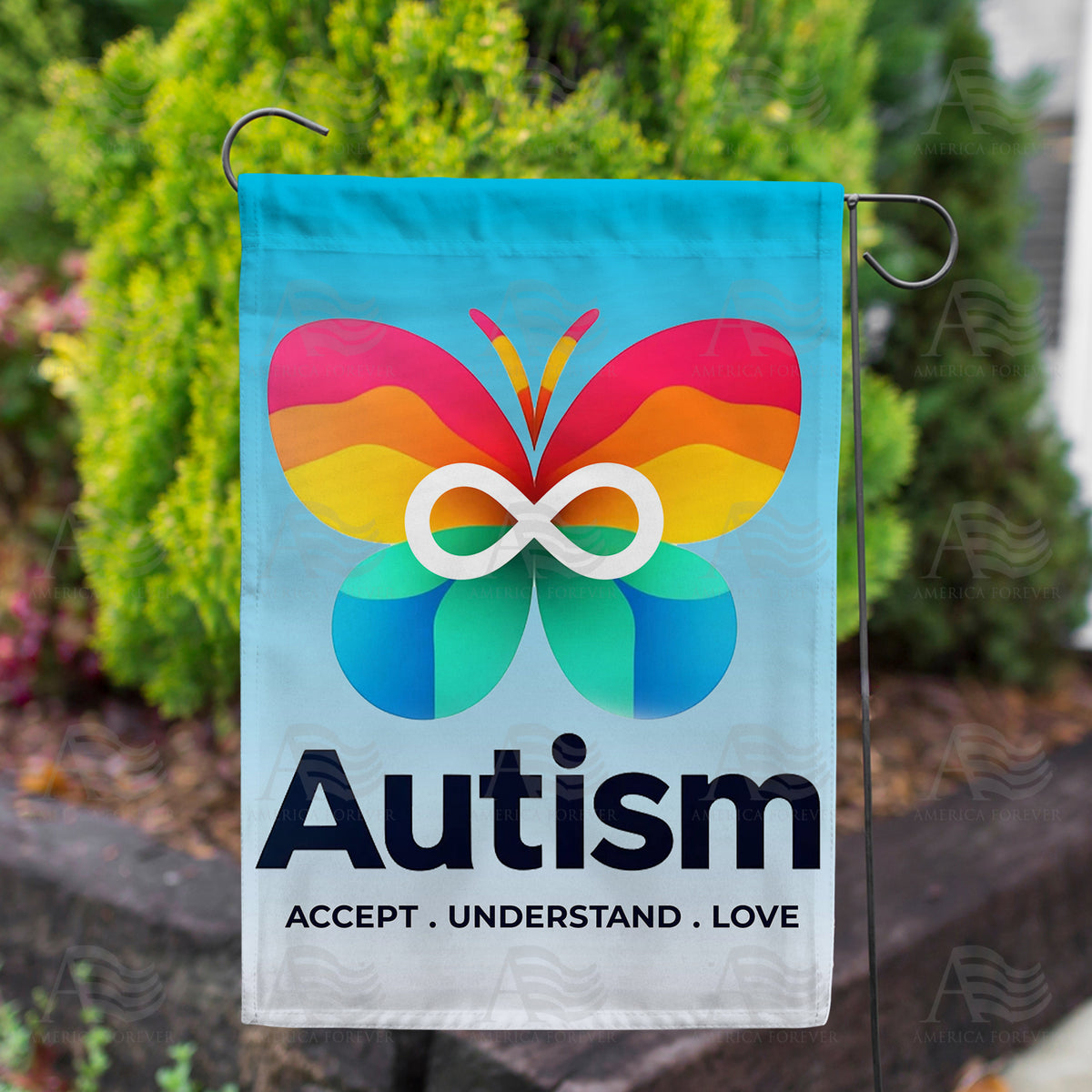 Autism Butterfly Double Sided Garden Flag