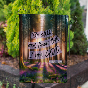 Be Still Forest Double Sided Garden Flag