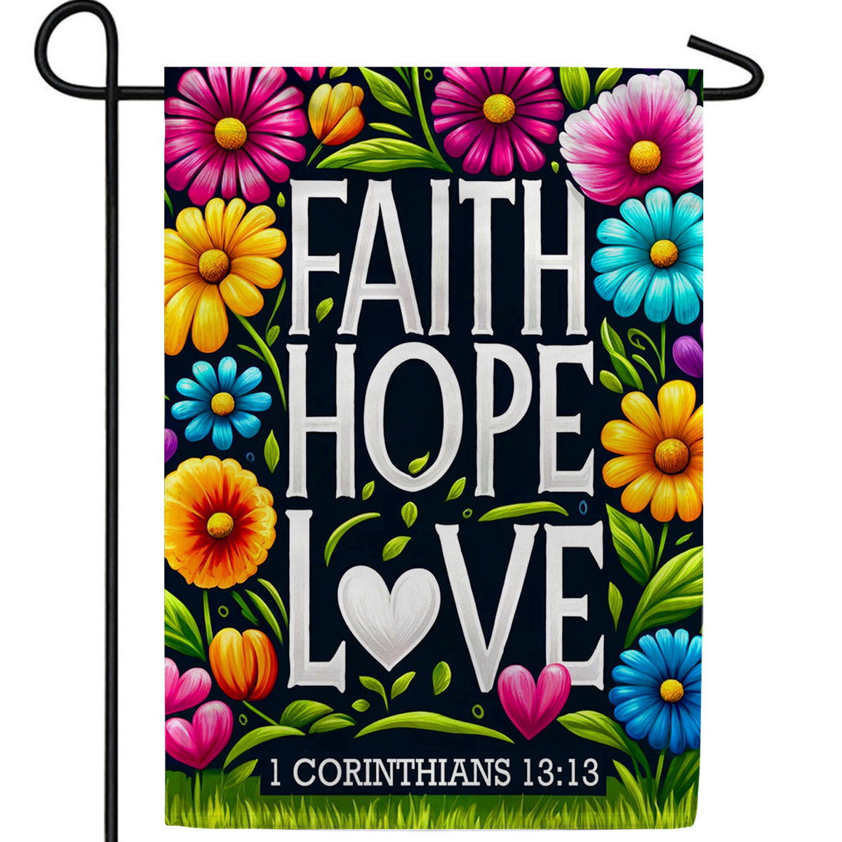 Faith Hope Love Double Sided Garden Flag