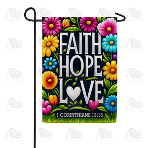 Faith Hope Love Double Sided Garden Flag