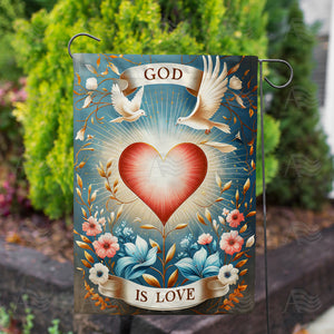 God Is Love Double Sided Garden Flag