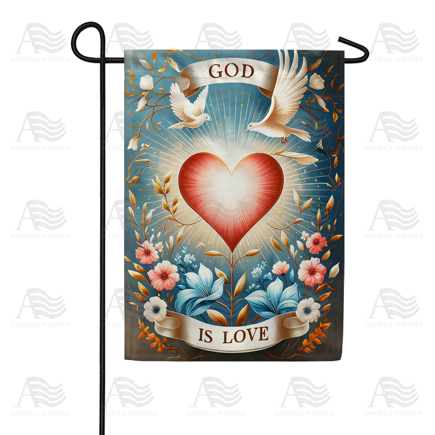 God Is Love Double Sided Garden Flag