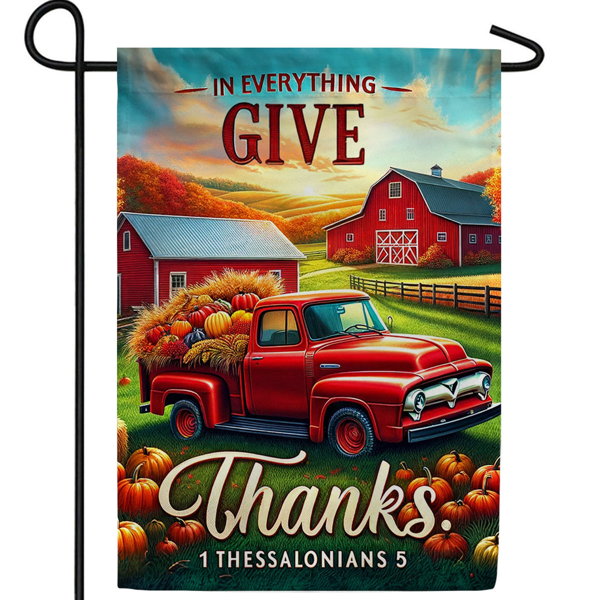 Give Thanks Farm Double Sided Garden Flag