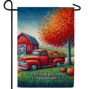 Thanksgiving Farm Scene Double Sided Garden Flag