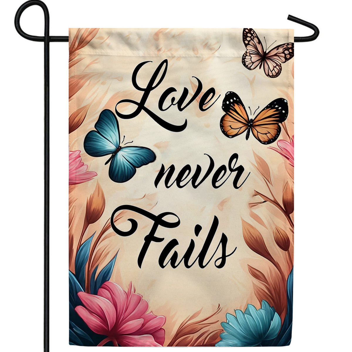 America Forever Love Never Fails Double Sided Garden Flag