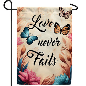 America Forever Love Never Fails Double Sided Garden Flag