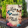 America Forever Love Never Fails Double Sided Garden Flag