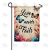 America Forever Love Never Fails Double Sided Garden Flag