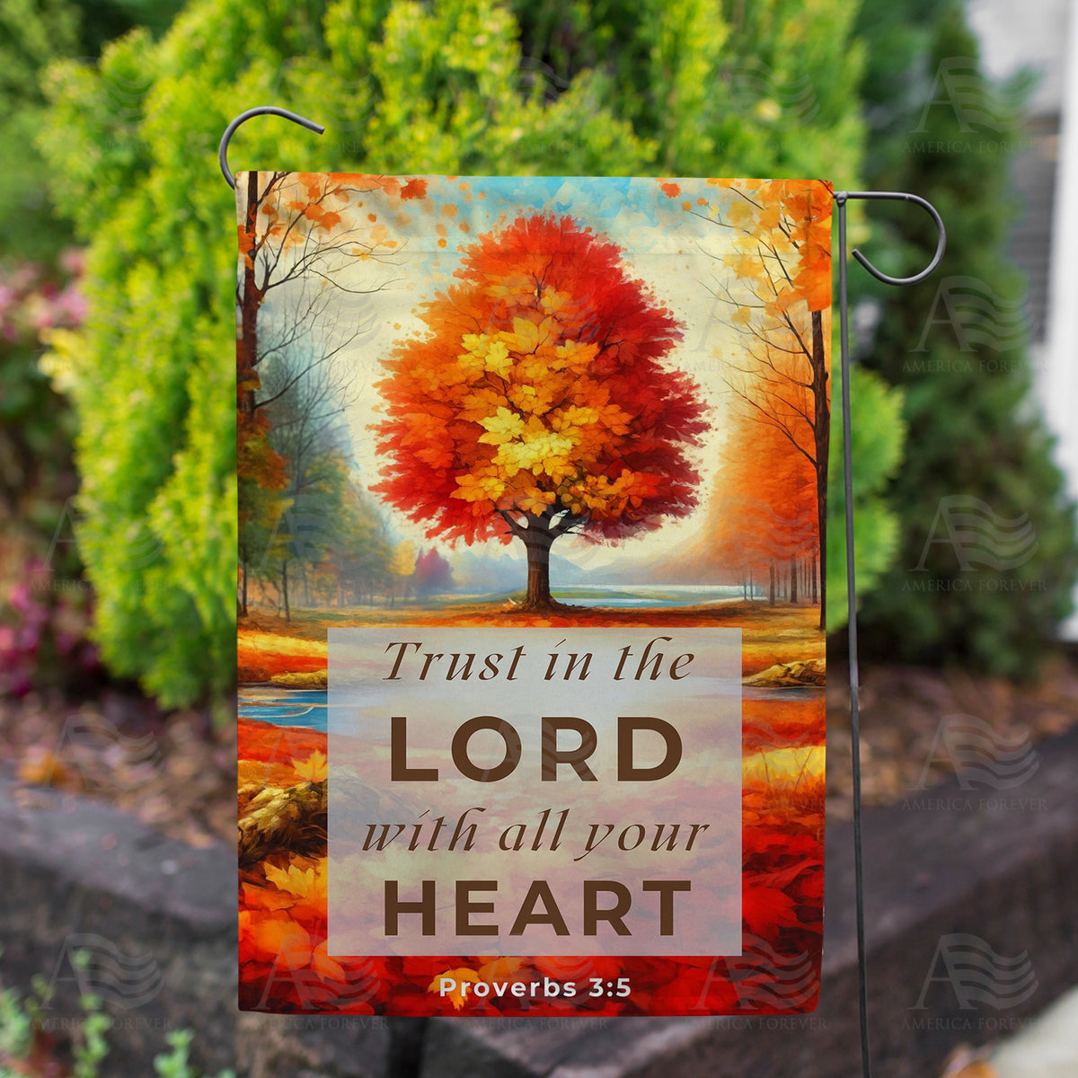 Trust In The Lord With All Your Heart Double Sided Garden Flag
