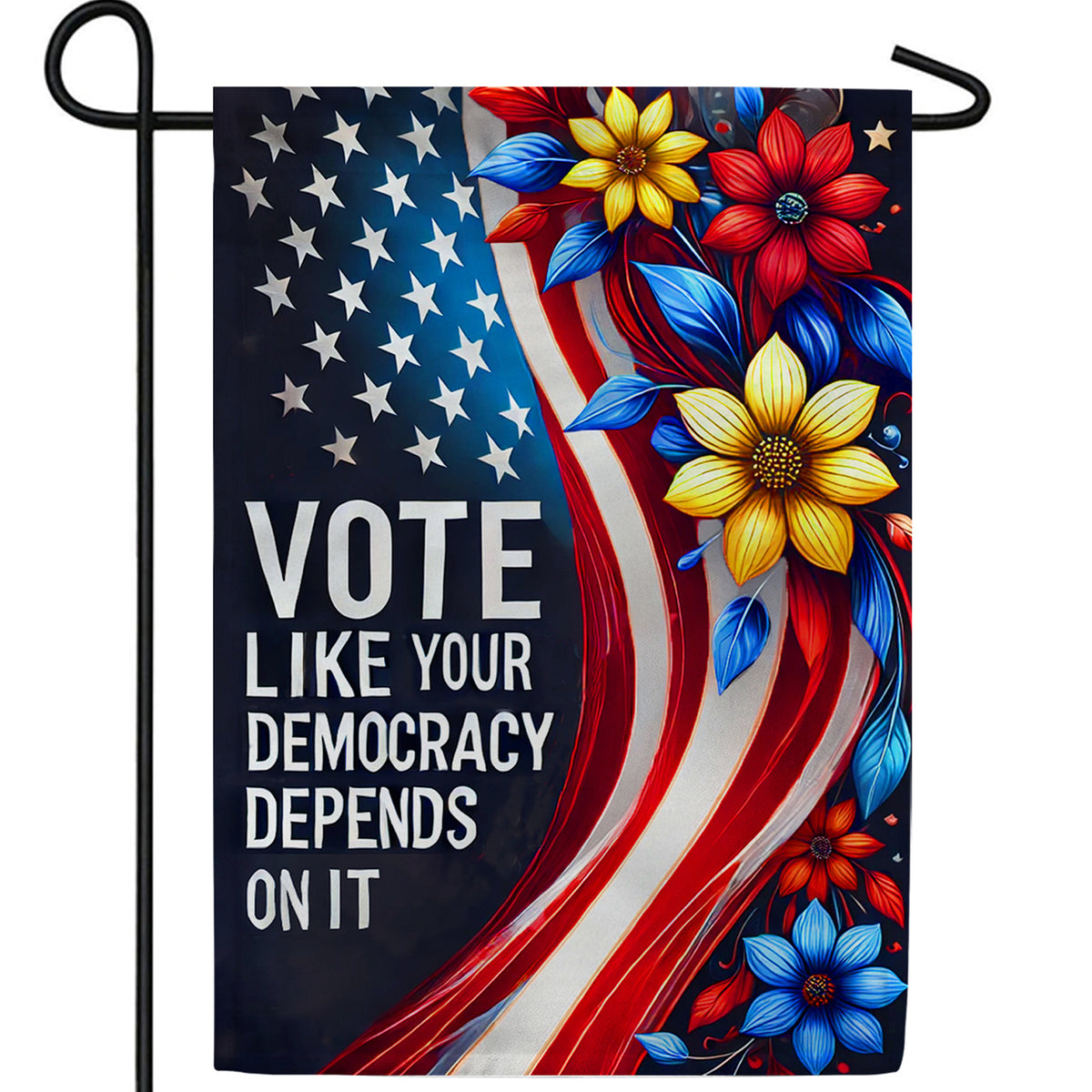 Vote For Democracy Double Sided Garden Flag