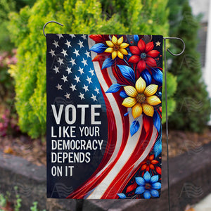 Vote For Democracy Double Sided Garden Flag