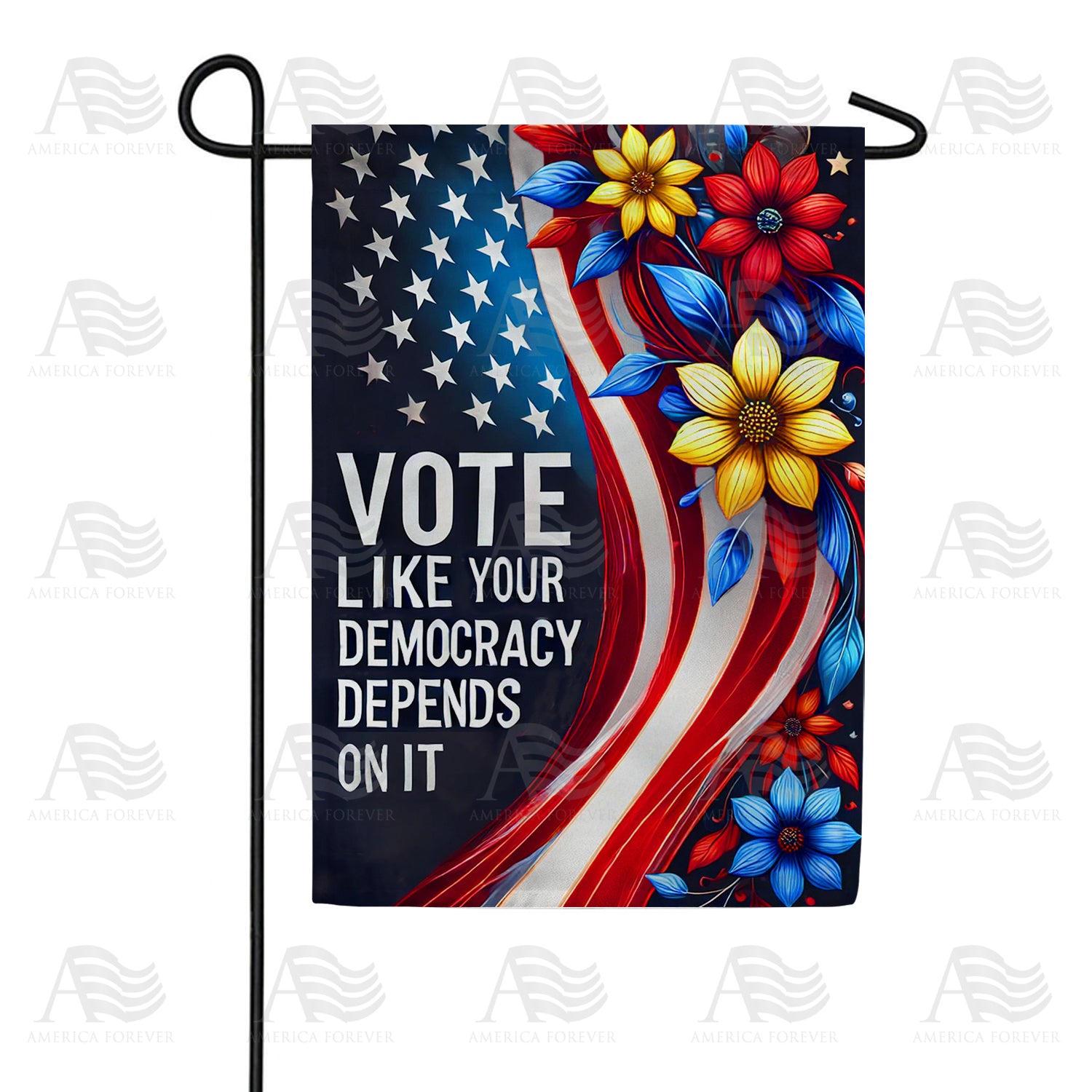 Vote For Democracy Double Sided Garden Flag