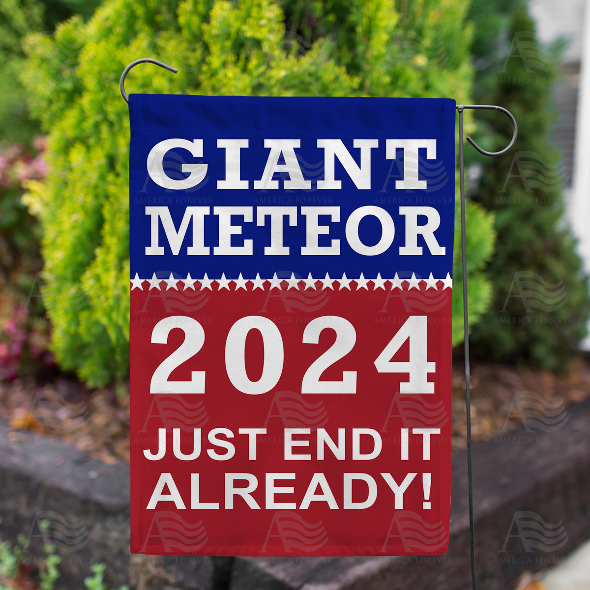 Giant Meteor 2024 Double Sided Garden Flag