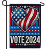 Vote 2024 Patriotic Heart Double Sided Garden Flag