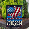 Vote 2024 Patriotic Heart Double Sided Garden Flag