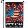 Patriotic Heart Vote 2024 Double Sided Garden Flag