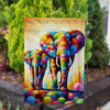 Colorful Elephant Double Sided Garden Flag