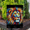 Colorful Mosaic Lion Double Sided Garden Flag